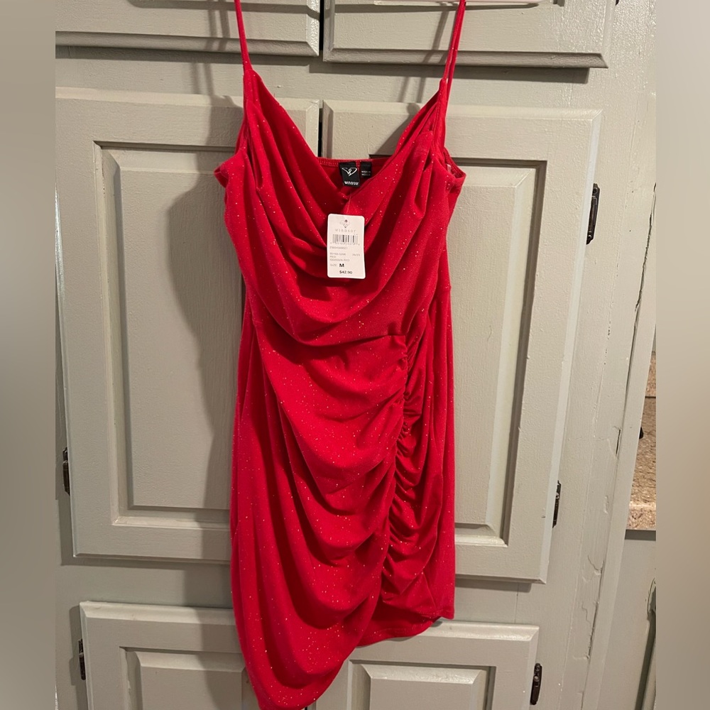 Brand new never worn red sparkling party dress